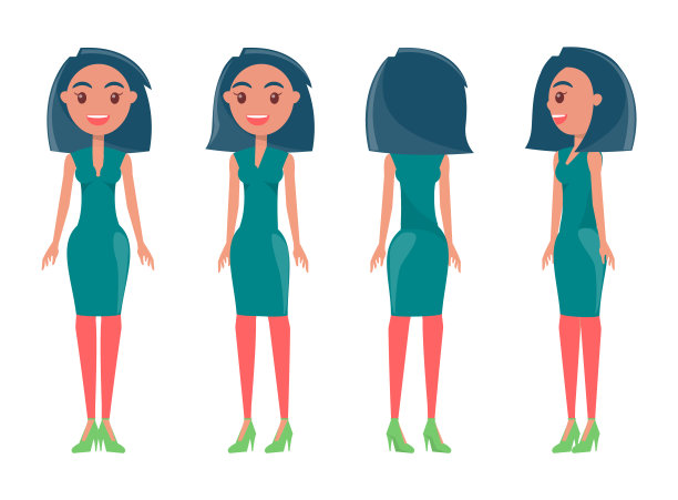 深色头发的漂亮女人在时尚的服装各方面图片下载