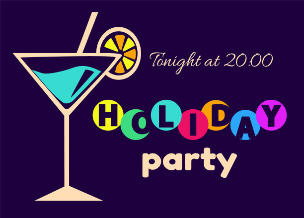 今晚的假日派对在2000矢量插图图片下载