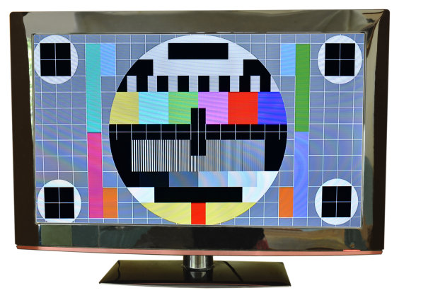 以白色背景在电视屏幕上宽播的图像模式图片下载