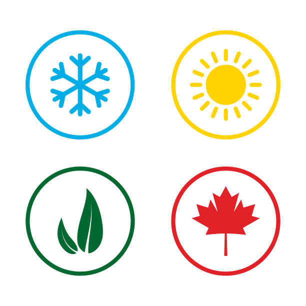 四季元素图标孤立在白色的背景。矢量插图。图片下载