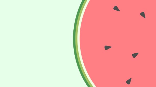 绿色背景上的西瓜。新鲜水果。汁图片下载