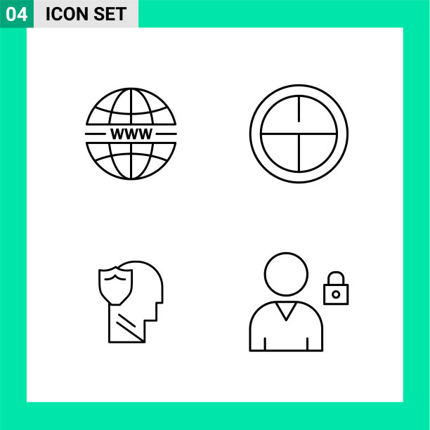 包4个线条样式图标设置轮廓符号图片下载