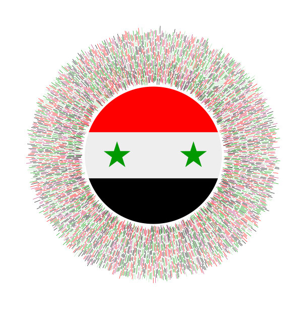 五彩斑斓的叙利亚国旗。图片下载