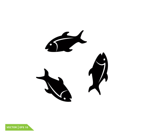 鱼图标矢量标志设计模板图片下载