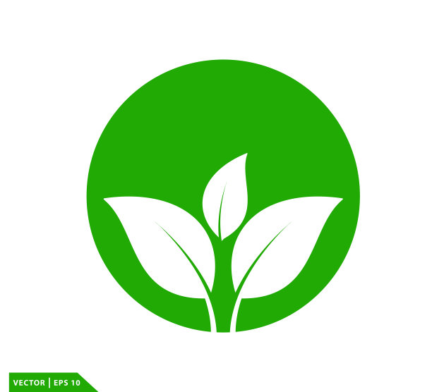 叶绿色生态图标矢量标志模板图片下载