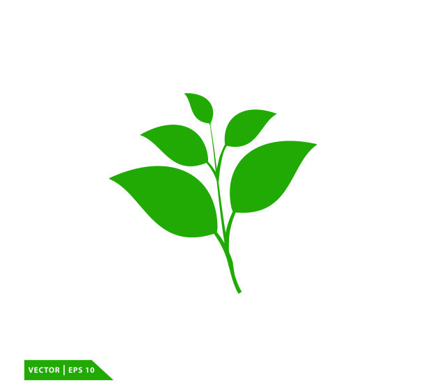 叶绿色生态图标矢量标志模板图片下载