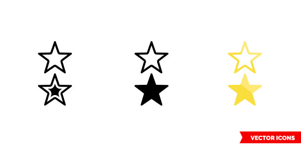 3种类型的评级图标。孤立向量符号符号图片下载