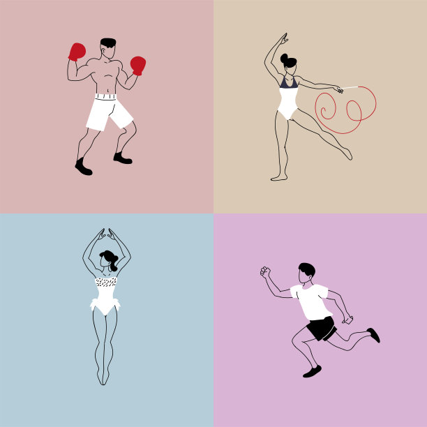 一套纸牌与人一起进行体育活动图片下载