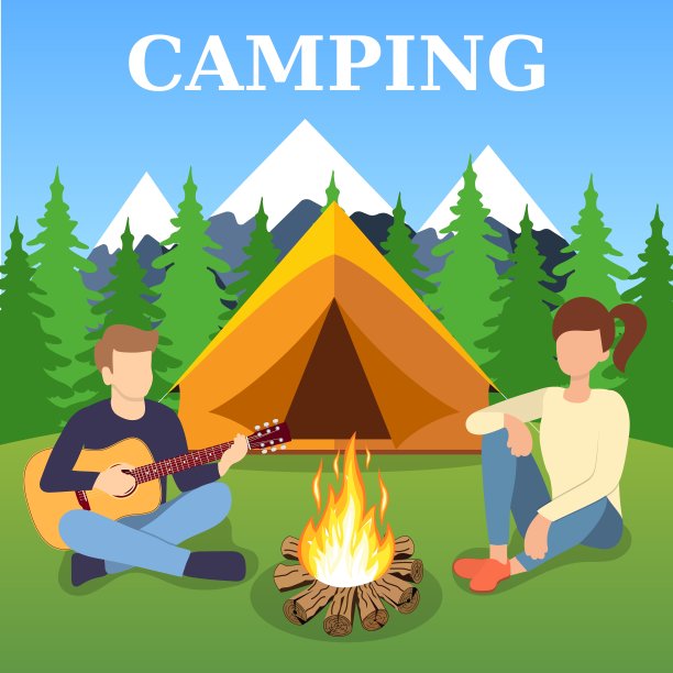 一群年轻人围坐在篝火旁图片下载