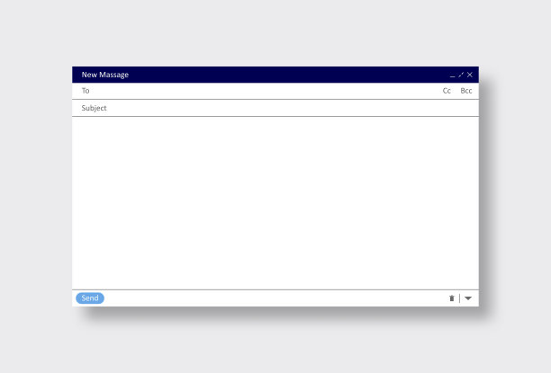 电子邮件空白模板互联网邮件框架接口的邮件消息。电子邮件窗口。界面邮件空白信息互联网窗口网站面板屏幕电脑软件网页浏览器框向量图片下载