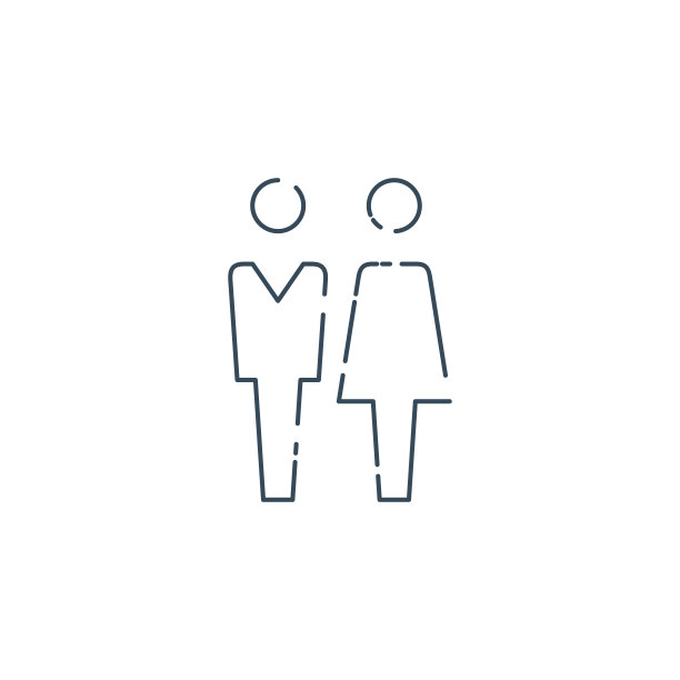 男性和女性图标细线网页和手机，现代简约的平面设计。股票矢量插图孤立在白色背景。图片下载