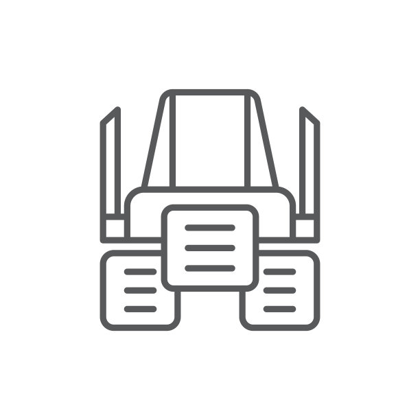 拖拉机正面矢量图标符号工具，白色背景上隔离图片下载