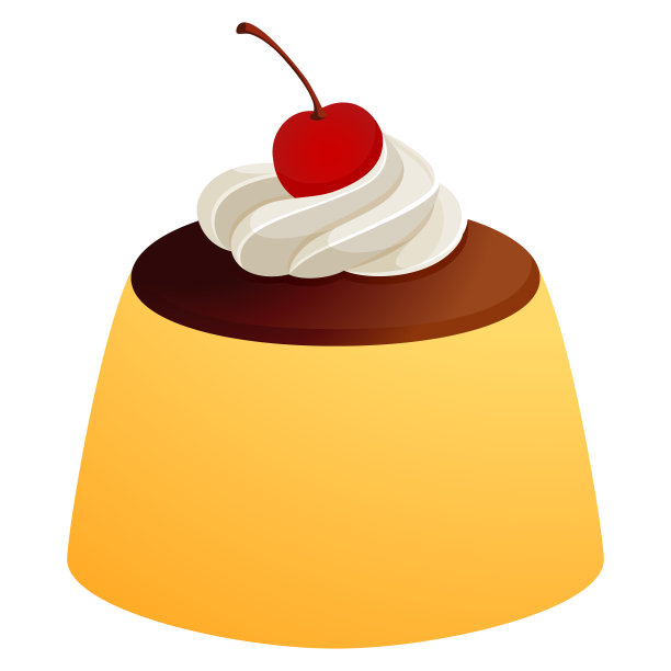 焦糖布丁矢量插图图片下载