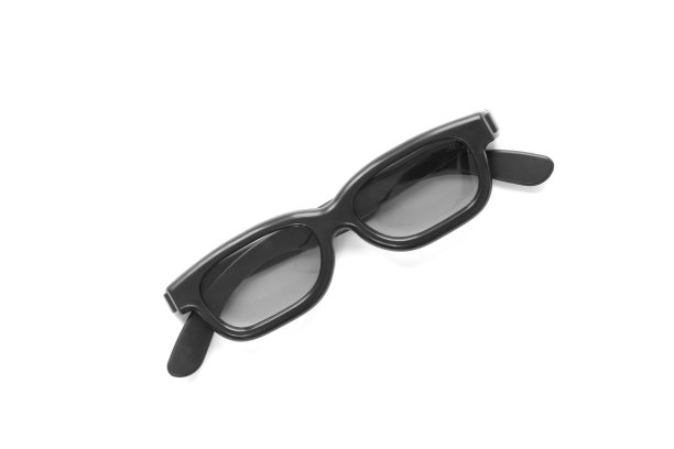塑料黑色3D电影眼镜孤立在白色图片下载