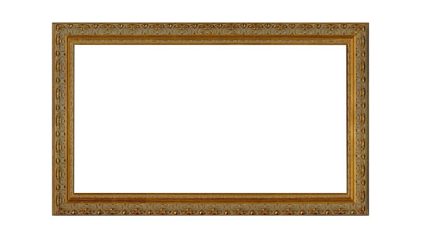 木框架的绘画与金浆。孤立在白色图片下载