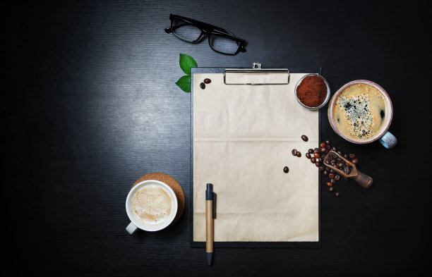 老式文具和咖啡图片下载