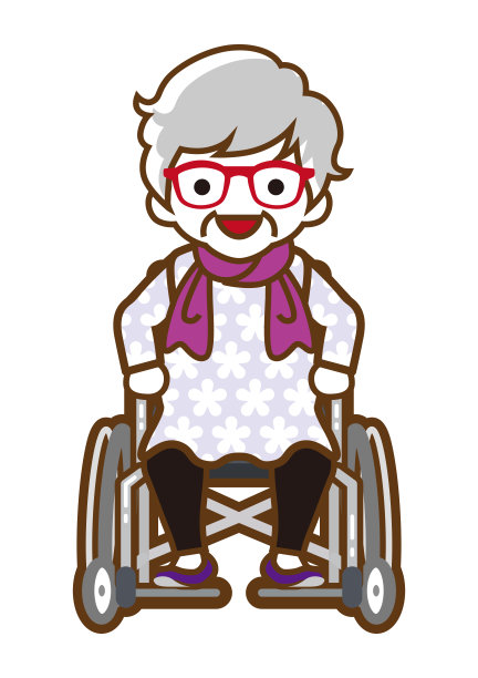 使用轮椅的老年妇女图片下载