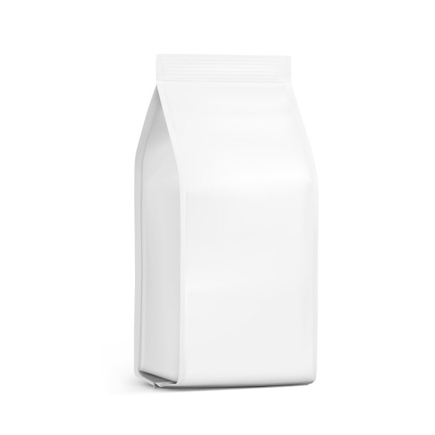 真实的食物袋孤立在白色的背景。等距视图。图片下载