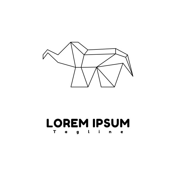 大象几何矢量设计模板插图图片下载