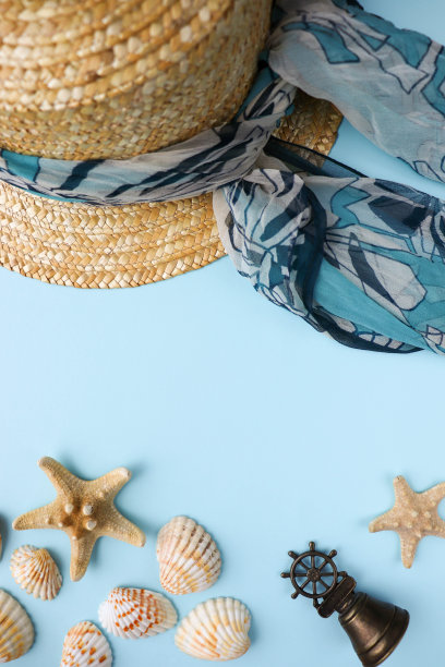 海洋主题。夏天海滩配件图片下载