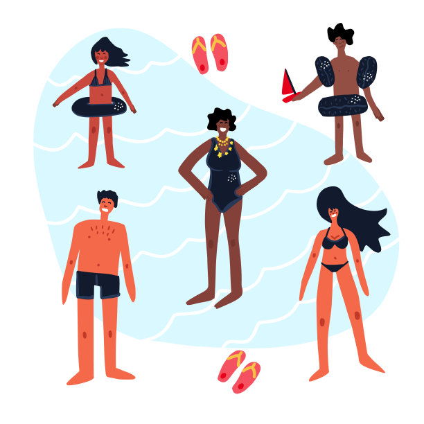 可爱的夏季矢量手绘插图图片下载