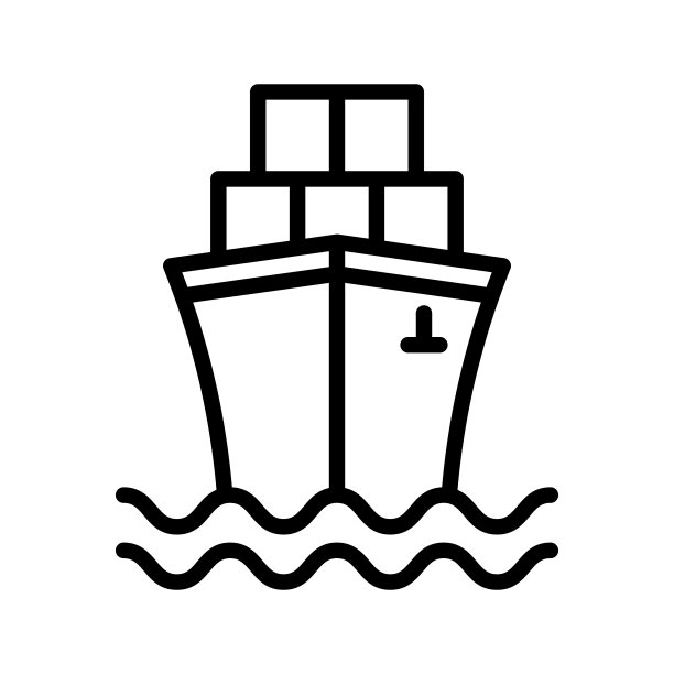 货船图标，集装箱船。水运图标。简单的矢量船图标的用户界面和用户体验，网站或移动应用程序。图片下载