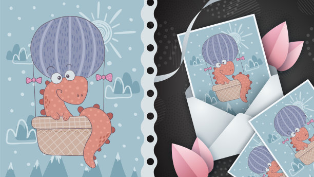 旅行气球贺卡的想法。图片下载