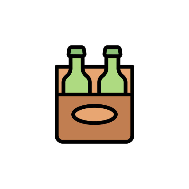 啤酒箱，啤酒图标。国际啤酒日图标的简单彩色轮廓矢量元素，适用于UI和UX，网站或移动应用程序图片下载