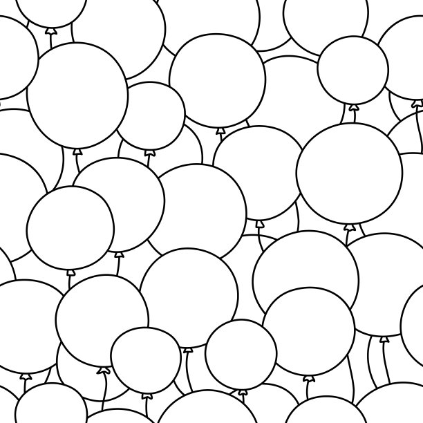 黑白无缝图案来自许多不同大小的气球图片下载
