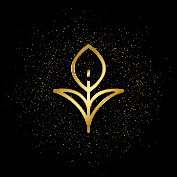 经济增长黄金图标。矢量插图的金色粒子背景。精神概念矢量图图片下载