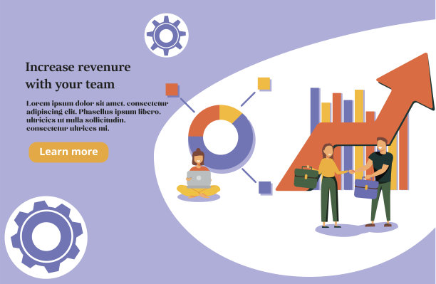 人们在一个团队中工作，并与图表互动。业务，领导，工作流程管理，办公室情况。着陆页模板。平面向量插图。矢量图图片下载
