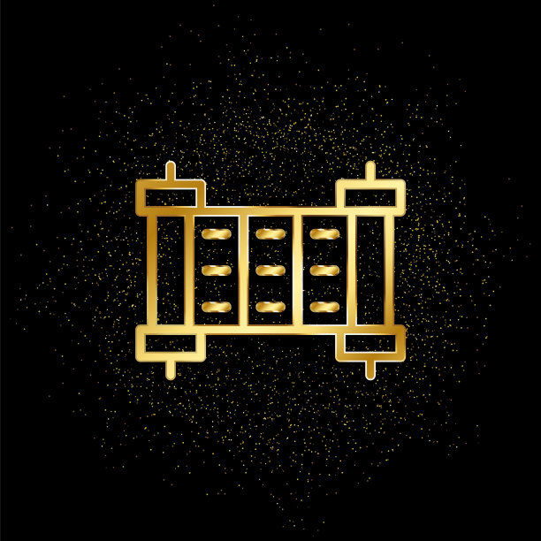 诫命黄金图标。矢量插图的金色粒子背景。精神概念矢量图图片下载