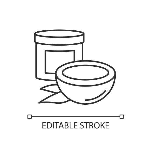 椰子油像素完美线性图标。有机营养护发。装在罐子里的发膜。细线可定制的插图。轮廓的象征。矢量孤立轮廓绘制。可编辑的中风图片下载