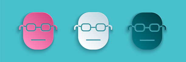 剪纸扑克玩家图标孤立在蓝色背景。纸艺术风格。矢量图图片下载