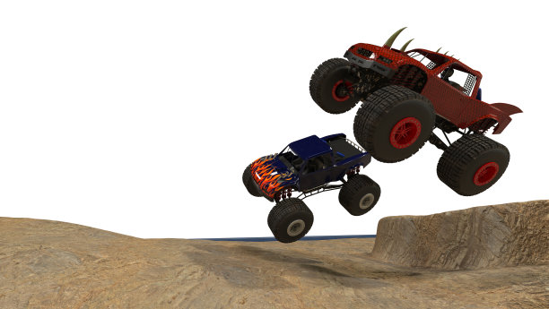 怪物卡车被白色隔离。图片下载