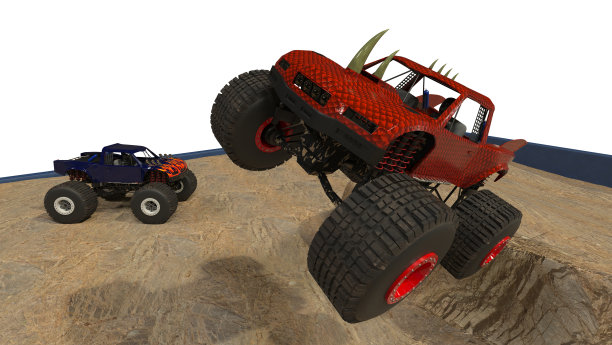 怪物卡车被白色隔离。图片下载