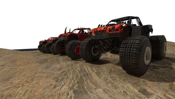 怪物卡车被白色隔离。图片下载