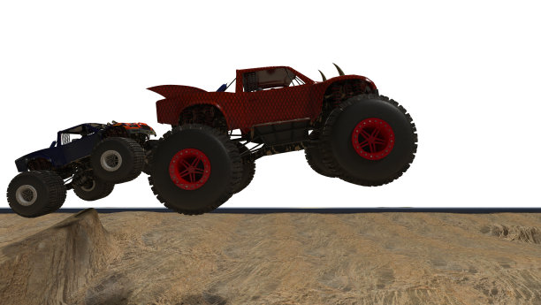 怪物卡车被白色隔离。图片下载