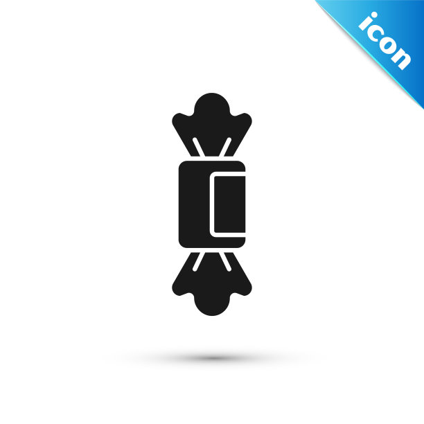 灰色糖果图标孤立在白色背景。向量图片下载