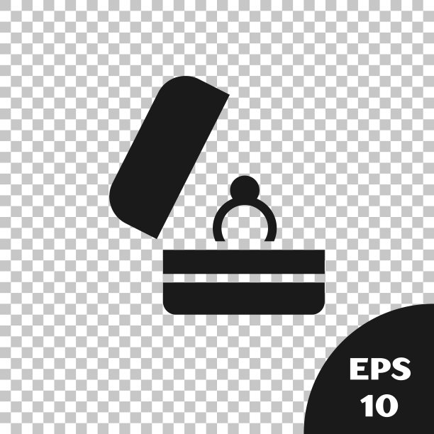 黑色结婚戒指图标孤立在透明的背景。新娘和新郎的珠宝标志。婚姻的象征。钻石戒指。向量图片下载