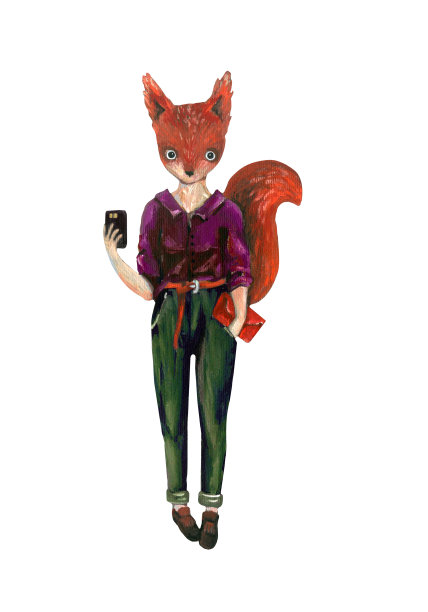 酷酷的小松鼠穿着时髦的衣服图片下载