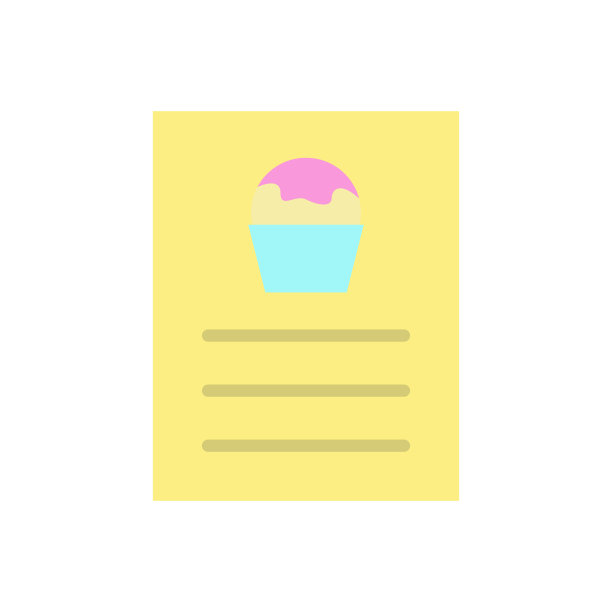 冰淇淋，菜单图标。UI/UX网站移动应用简约彩色矢量元素图片下载
