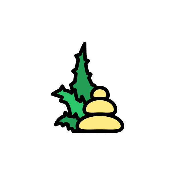 石头芦荟的图标。简单的颜色与轮廓向量元素的治疗植物图标，用户界面和用户体验，网站或手机应用图片下载