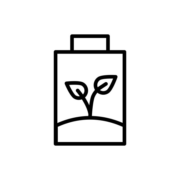 电池、植物图标。地球母亲日图标的简单线条、轮廓矢量元素，适用于UI和UX、网站或移动应用程序图片下载