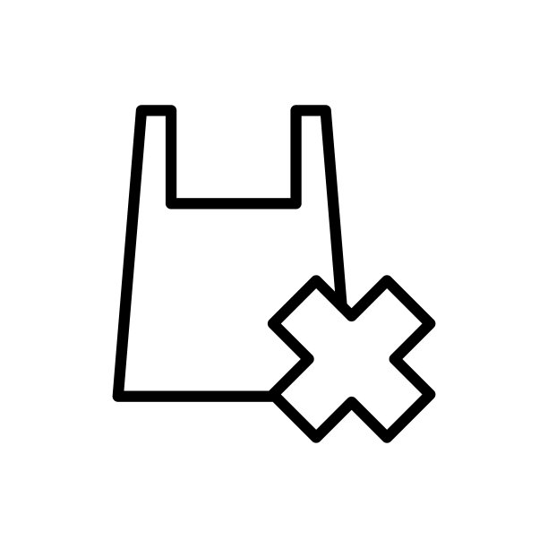 禁止，塑料袋图标。简单的线条，轮廓向量元素的地球日图标的用户界面和用户体验，网站或移动应用程序图片下载