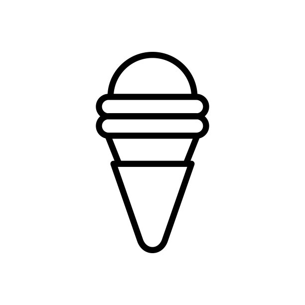 华夫饼冰淇淋筒图标，UI/UX网站或移动应用矢量元素图片下载