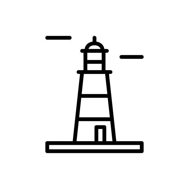 阿根廷,灯塔图标。简单的线条，轮廓矢量元素的图标，用户界面和用户体验，网站或移动应用程序图片下载