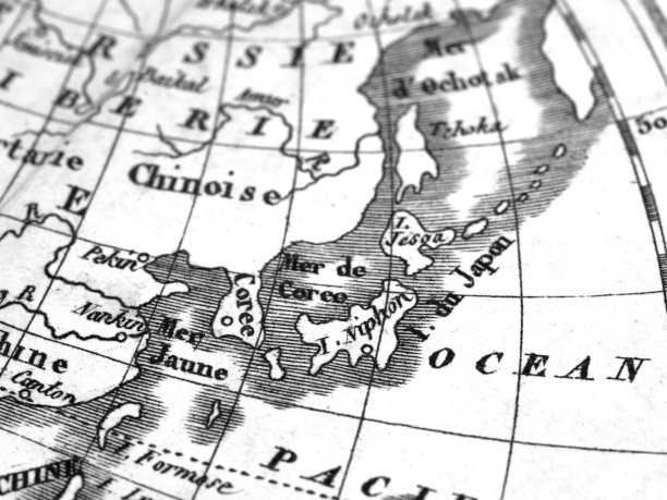 古董世界地图，日本图片下载