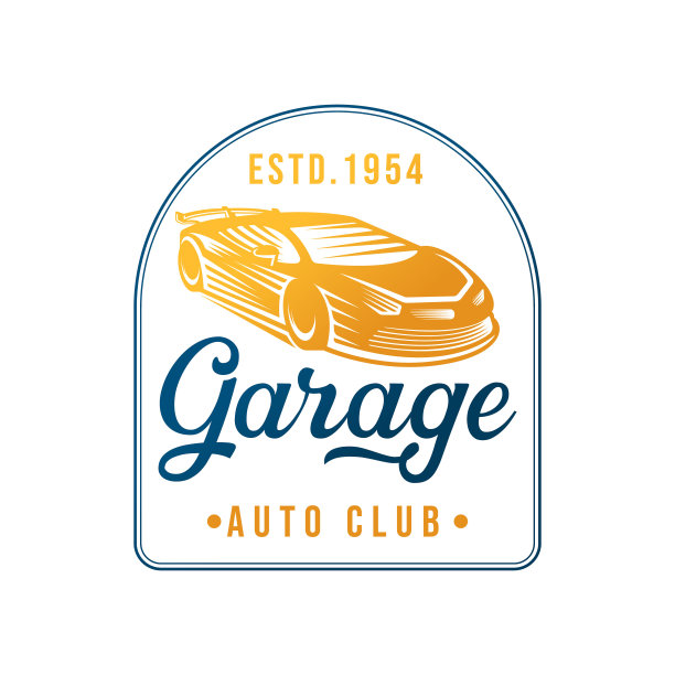 汽车汽车标志图标矢量插图模板。现代跑车矢量标志图标剪影设计。汽车汽车标志矢量插图为汽车维修，经销商，车库和服务。图片下载