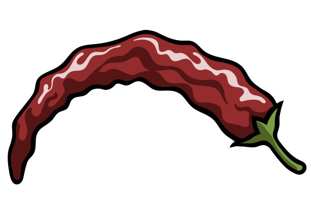 卡通风格的辣椒。明暗对比,轮廓。图片下载